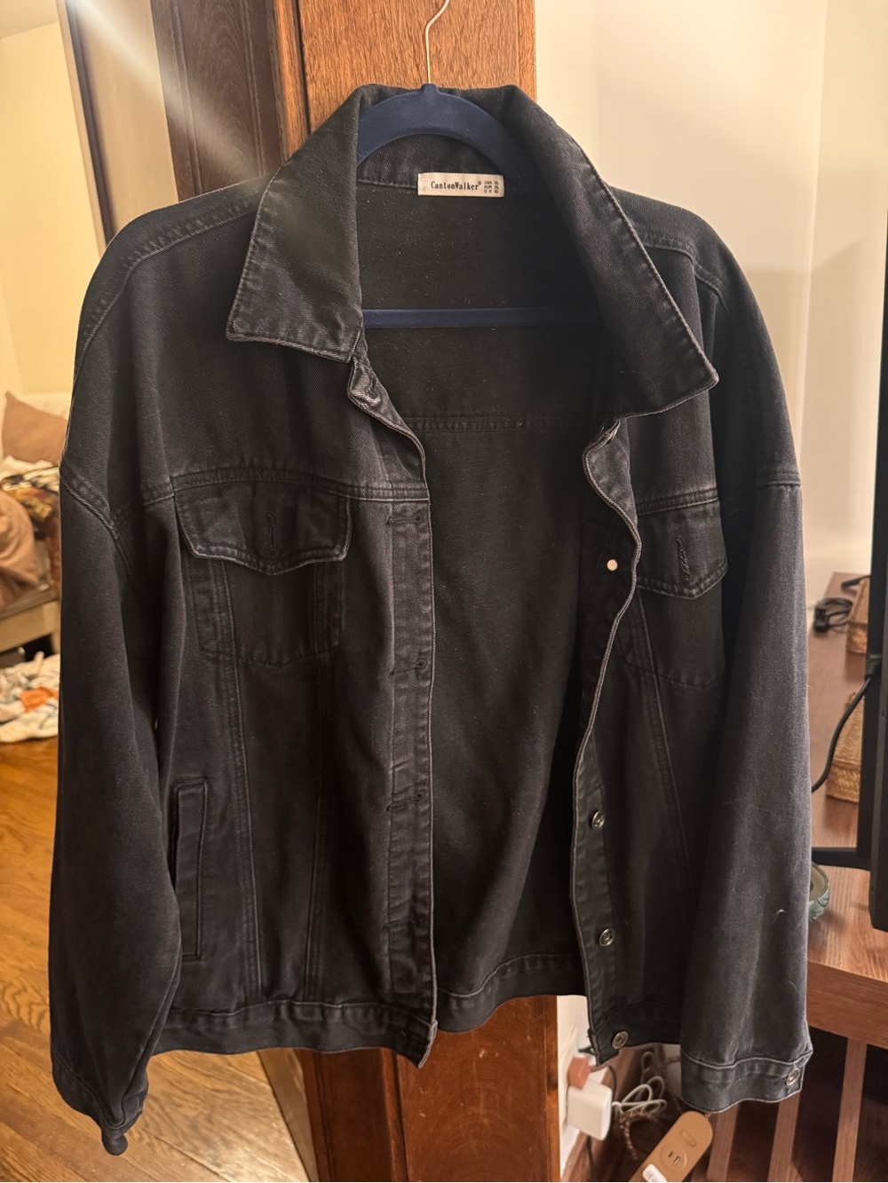 Caslon® Black Denim Jean Jacket - Classic Women's Trucker
